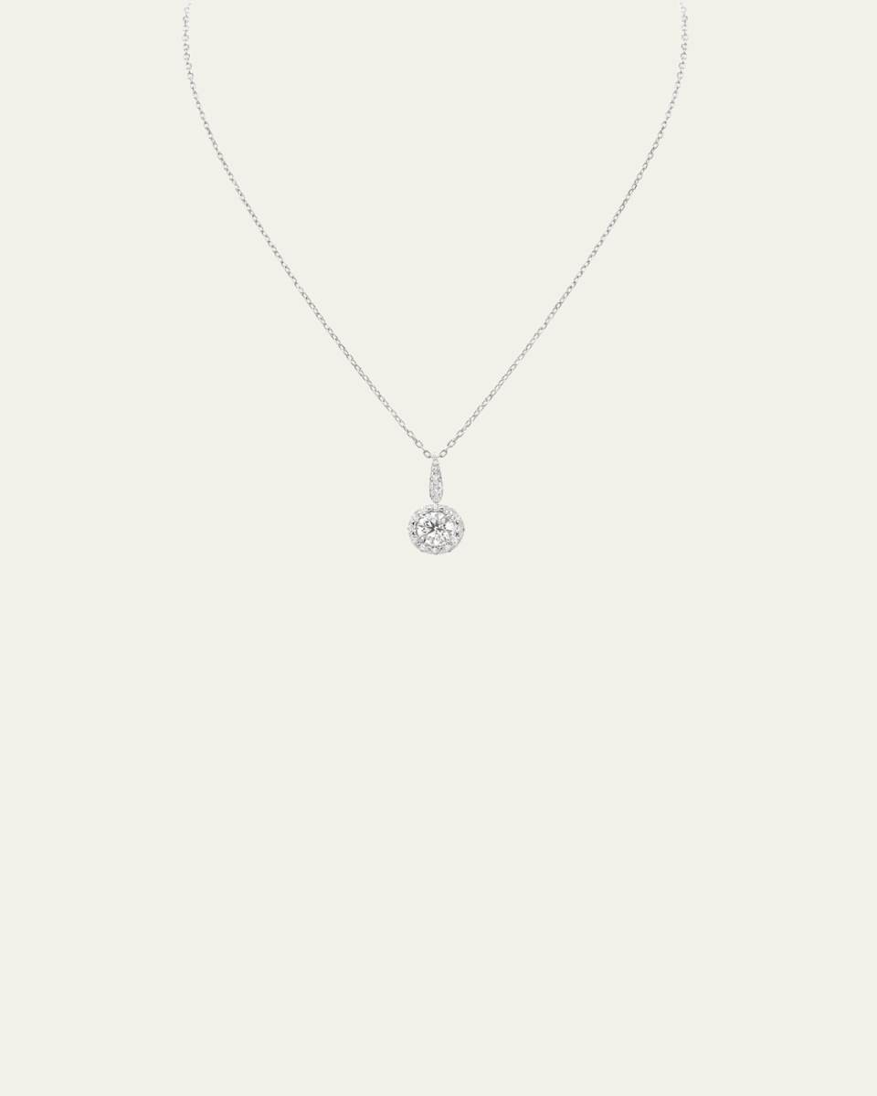 18k White Gold Merveilles Crown Necklace with Diamonds